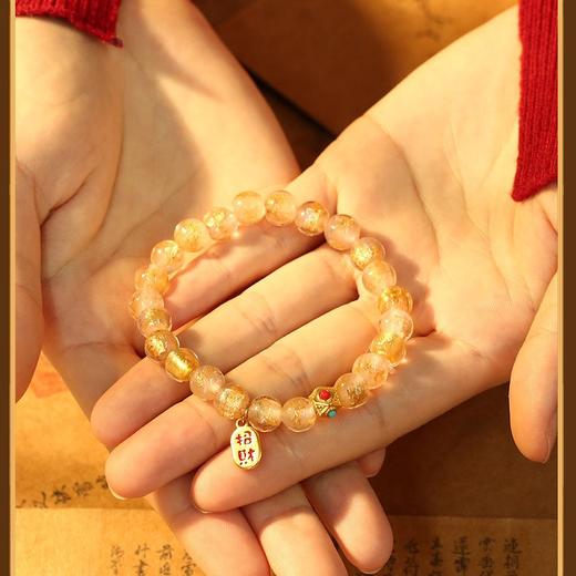 丁摩 金箔香灰琉璃手链女吉祥物手串故宫新款5ZF-4676 商品图1