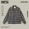 NPC潮牌复古粗花呢黑白格纹小香风翻领短款外套夹克男士NP38TJ46 商品缩略图0