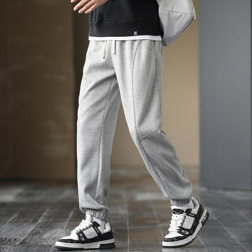 GXG男装25春季时尚线条感显高显瘦运动宽松男式休闲束脚长裤K&C 商品图1