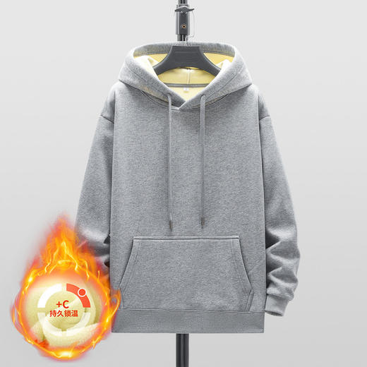 GXG男装【加绒保暖】冬季时尚潮流抽绳宽松休闲男式连帽卫衣K&C 商品图2