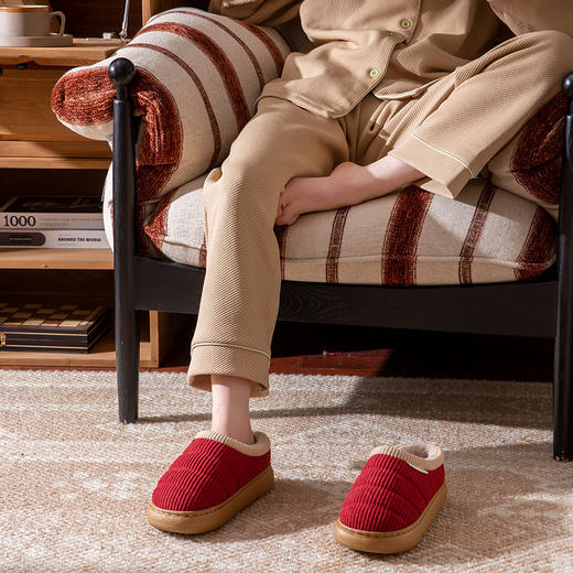 丁摩 棉鞋冬季女款加绒室内防滑保暖加厚包跟秋男女情侣棉拖鞋外穿5ZF-25437 商品图1