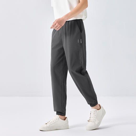 GXG男装25夏季时尚撞色抽绳舒适松紧腰简约百搭男式束脚长裤K&C 商品图5