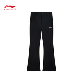 李宁（LI-NING）运动长裤女士25冬季加绒保暖宽松直筒休闲长卫裤AYKV858