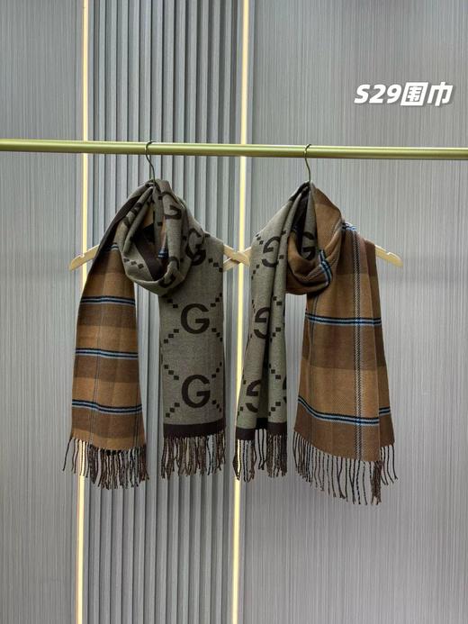 D121584情侣款可双面佩戴舒适亲肤双面羊绒围巾 商品图1