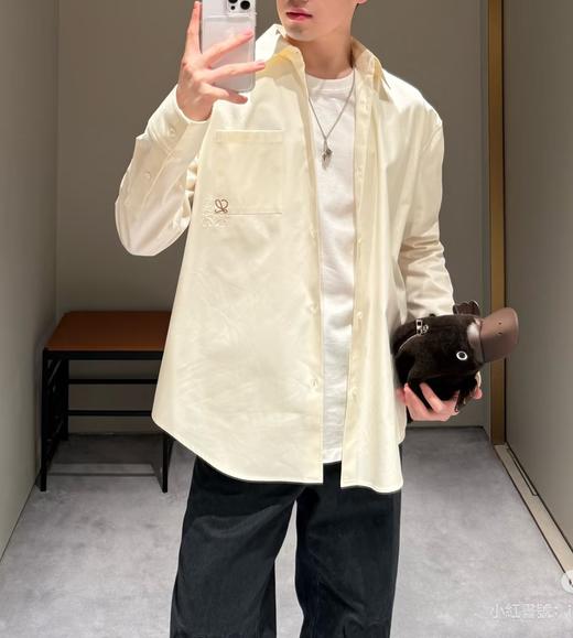 男款logo刺绣长袖衬衫 偏大zh014 商品图3