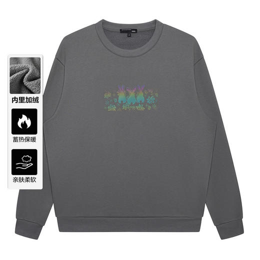 GXG男装【花园兔子】冬季时尚卡通印花男士圆领加绒卫衣K&C 商品图2