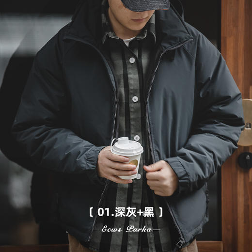 工装优选 日系复古白鸭绒羽绒服防风保暖轻便连帽外套防寒服男冬季 商品图3