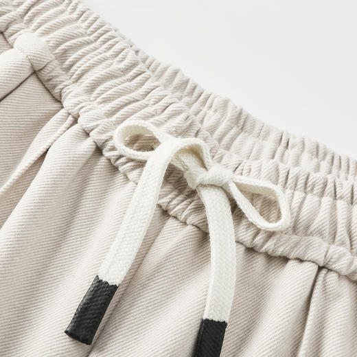 GXG男装25秋季时尚松紧腰系绳简约纯色百搭宽松直筒男式休闲裤K&C 商品图7