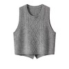 丁摩 纯羊毛针织马甲秋冬新款女士时尚圆领无袖坎肩短款麻花上衣5ZF-12153 商品缩略图4