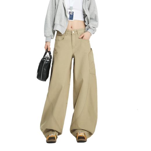 【加绒加厚】罗蒙秋冬款女士弯刀裤阔腿美式高街潮时尚百搭长裤 商品图6