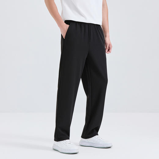 GXG男装25夏季时尚松紧腰系绳纯色百搭垂顺轻薄男式直筒休闲裤K&C 商品图2