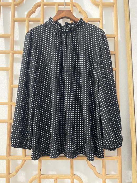 「断码清仓」女装荷叶边领印花长袖雪纺衬衫 M码 ZFYY237 商品图0