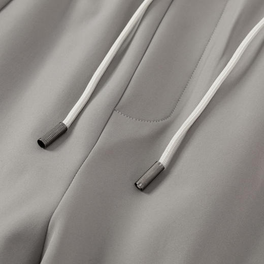 GXG男装25秋季时尚松紧腰系绳简约纯色日常通勤男式束脚休闲裤K&C 商品图5