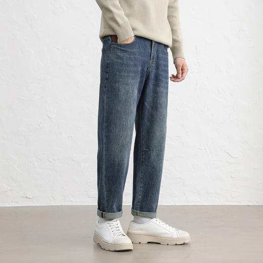 GXG男装25秋季日常通勤亲肤牛仔裤潮流休闲简约百搭男式锥形裤K&C 商品图1