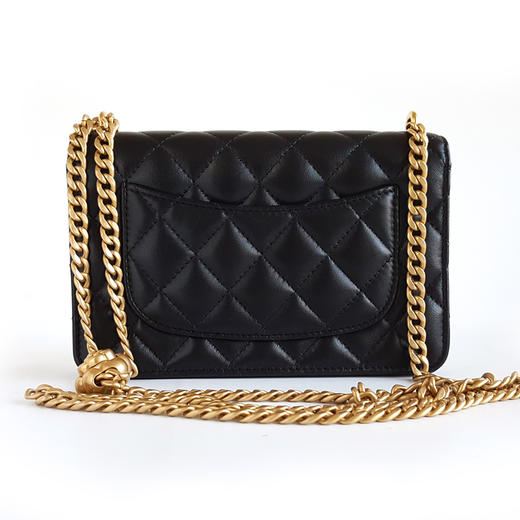 【全新】CHANEL香奈儿AP3297 B10716 94305 25P黑金羊皮山茶花金球调节扣woc链条包单肩包女士121225NJS05 商品图5