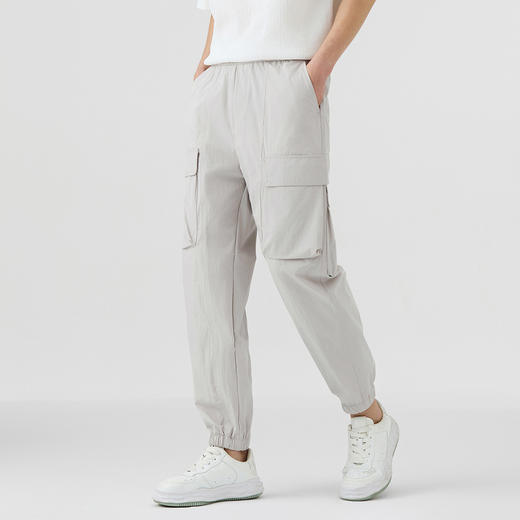 GXG男装【工装口袋】25夏季户外立体大贴袋松紧腰男式束脚休闲裤K&C 商品图4