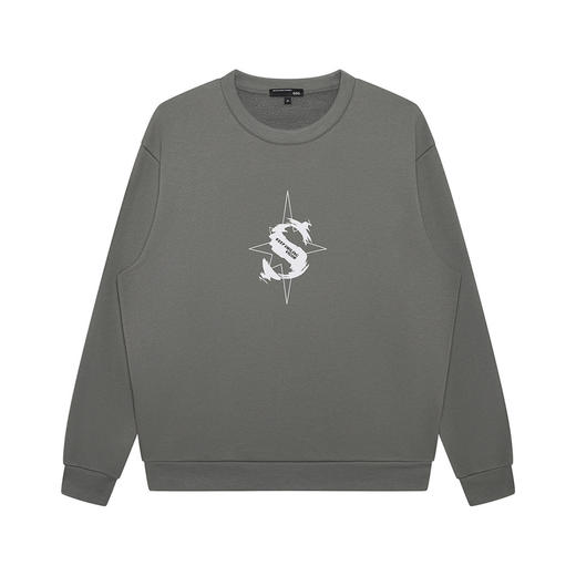 GXG男装【加绒保暖】冬季四芒星印花圆领舒适男式圆领休闲卫衣K&C 商品图2