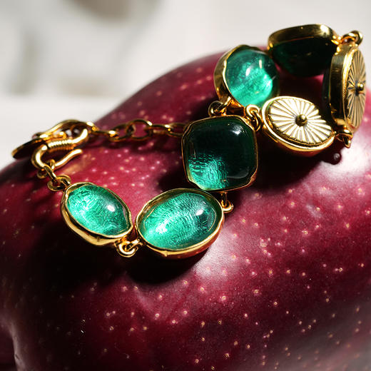 北京仓｜Goossens Paris-CABOCHONS-绿色 岩石水晶 手链［法国设计师］ 商品图1