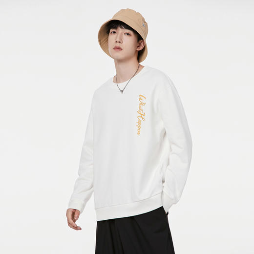 GXG男装【100%棉】秋季简约字母印花男款休闲圆领长袖卫衣K&C 商品图1