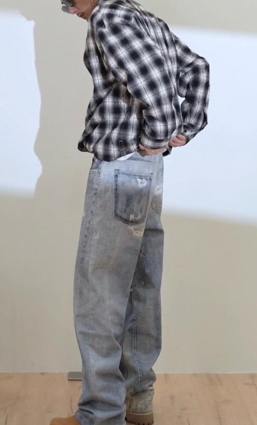 男款3D印花牛仔裤长裤la001 商品图3