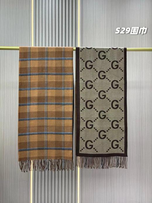 D121584情侣款可双面佩戴舒适亲肤双面羊绒围巾 商品图3