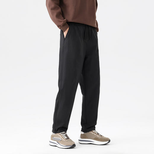 GXG男装25秋季时尚松紧腰系绳休闲裤宽松舒适日常通勤男式直筒裤K&C 商品图3