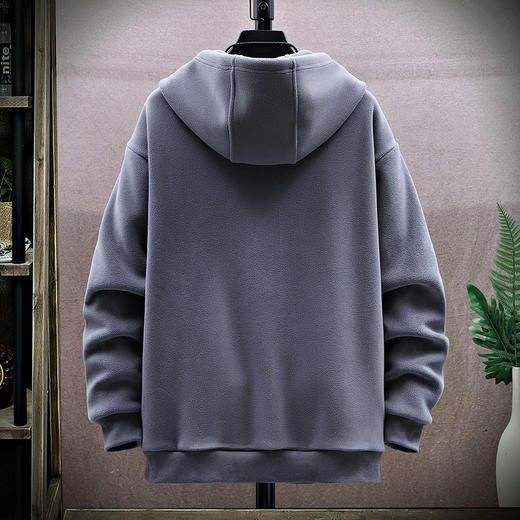 GXG男装冬季宽松休闲开衫百搭简约男式连帽卫衣外套K&C 商品图1