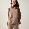 丁摩 纯羊毛针织马甲秋冬新款女士时尚圆领无袖坎肩短款麻花上衣5ZF-12153 商品缩略图1