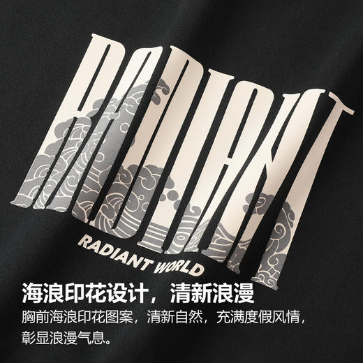 GXG男装【100%棉】25秋季简约休闲度假风海浪宽松情侣款圆领卫衣K&C 商品图7