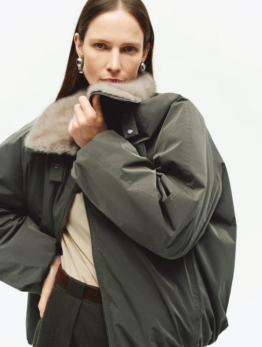 edition两穿毛领派克服外套121506 商品图0