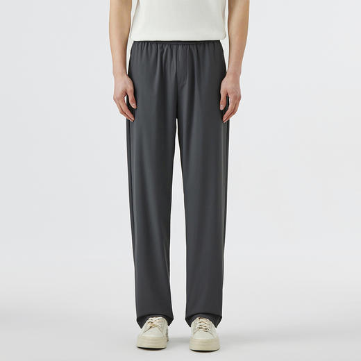 GXG男装25夏季舒适弹力松紧腰系绳轻薄透气男式直筒休闲长裤K&C 商品图10