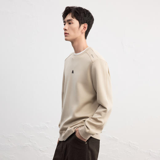 GXG男装【莫代尔】25秋季经典简约百搭宽松圆领休闲男式卫衣K&C 商品图4