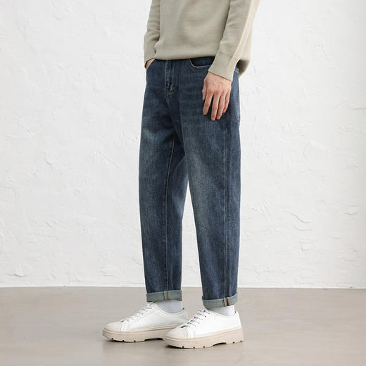 GXG男装25秋季日常通勤亲肤牛仔裤潮流休闲简约百搭男式锥形裤K&C 商品图2