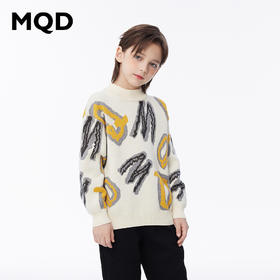 【秒2】【MQD】男童冬季潮酷满版字母活力半高领针织衫