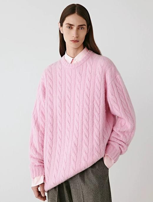 一店z 【秀场同款】含绵羊毛&羊驼毛！小禾立体绞花羊毛混纺简约针织毛衣 商品图2