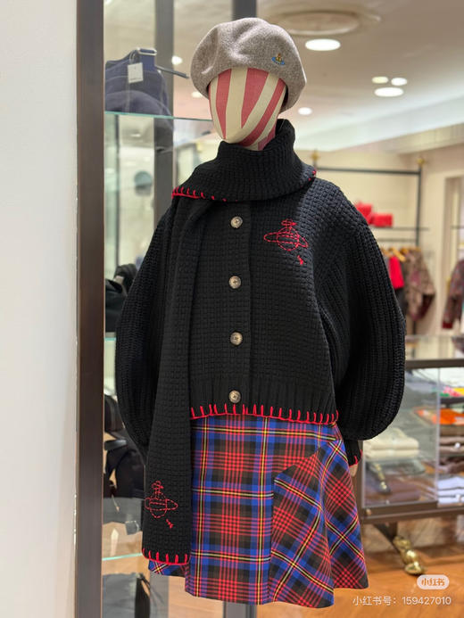 西太后 25 新款・棉纱线针织开衫 + 围巾套装 商品图10