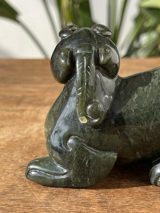 和田碧玉圆雕貔貅把玩件，顺丰包邮 商品图7