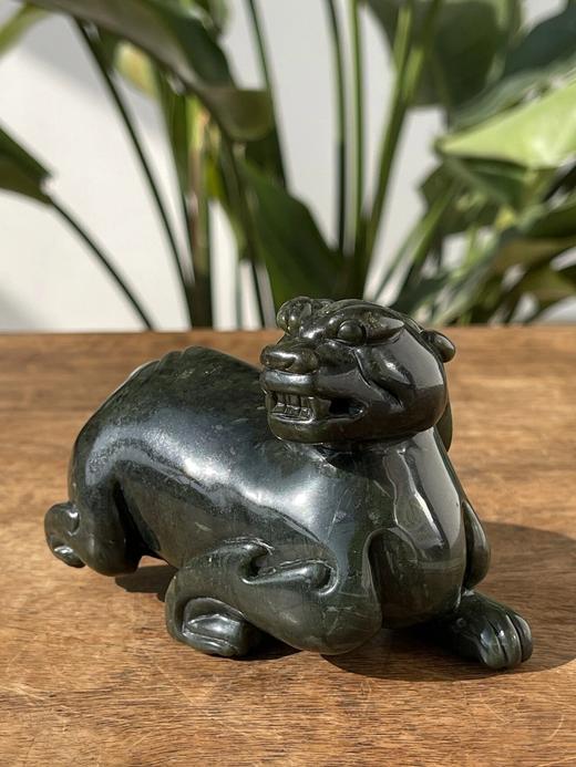 和田碧玉圆雕貔貅把玩件，顺丰包邮 商品图1