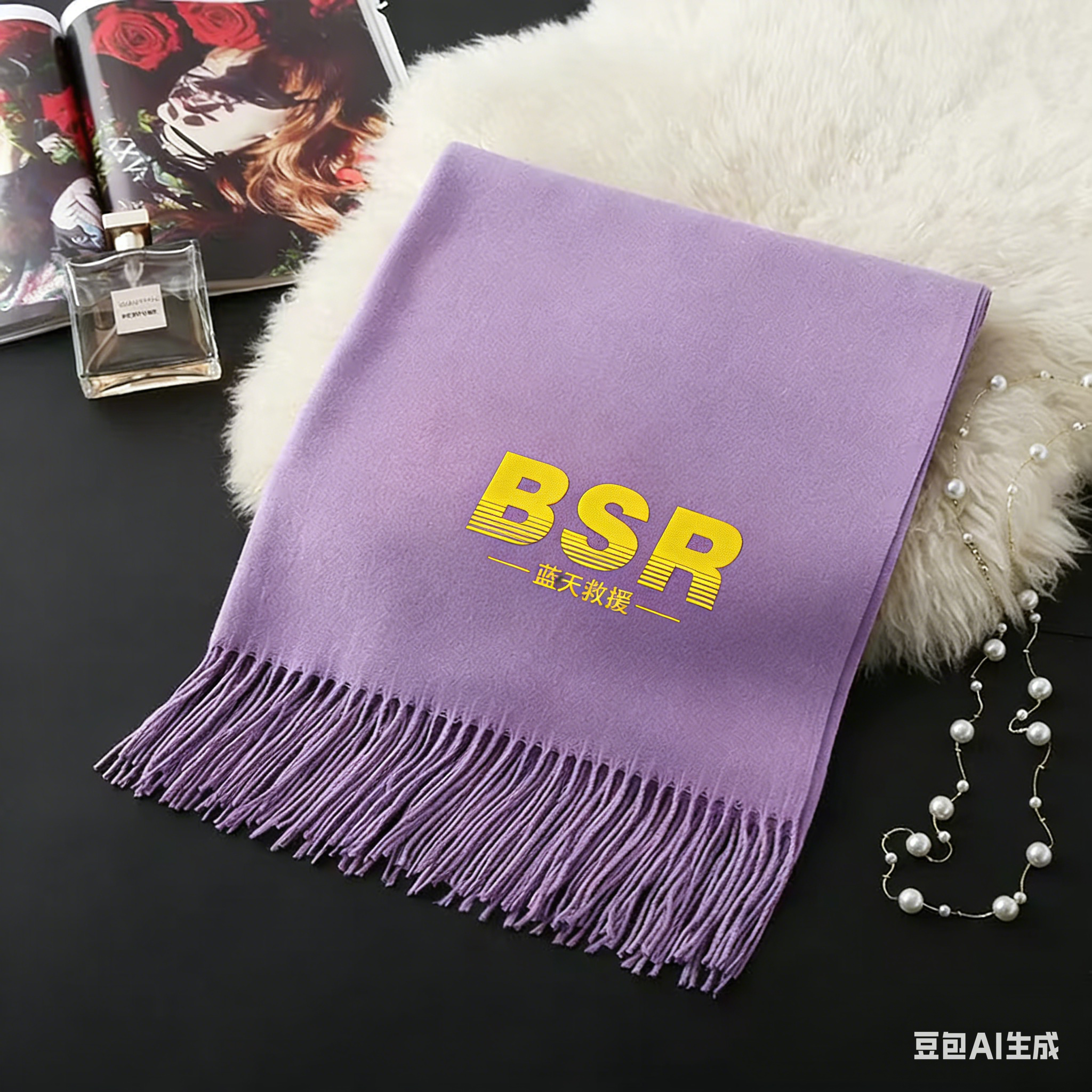 定制款围巾，羊粘高档。30%棉70%聚酯纤维.10条起订