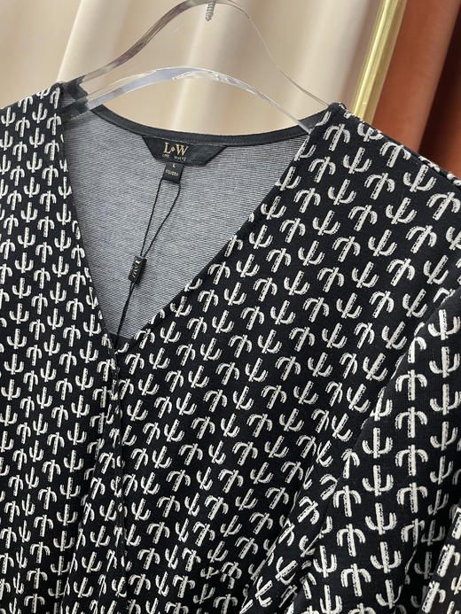 「断码清仓」高级感千鸟纹印花针织连衣裙 L码 ZFYY200 商品图1