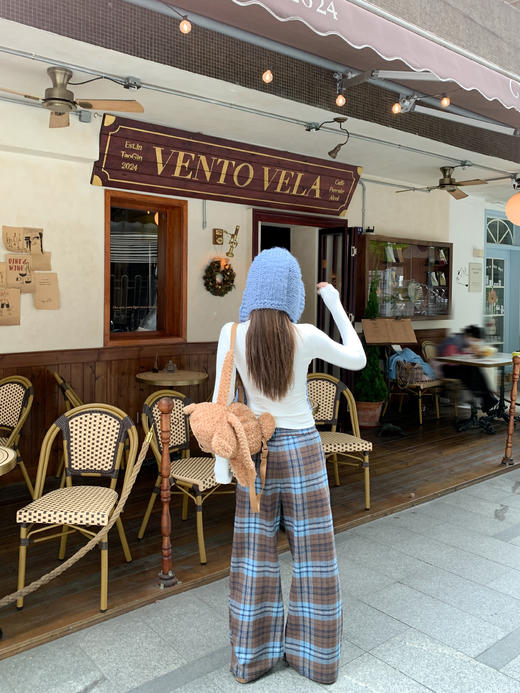 <曾小咸推荐>现货秒杀 ！微信超特价 复古格子直筒加绒休闲裤 日常209.99 立减100 秒杀109.99！！ 商品图7