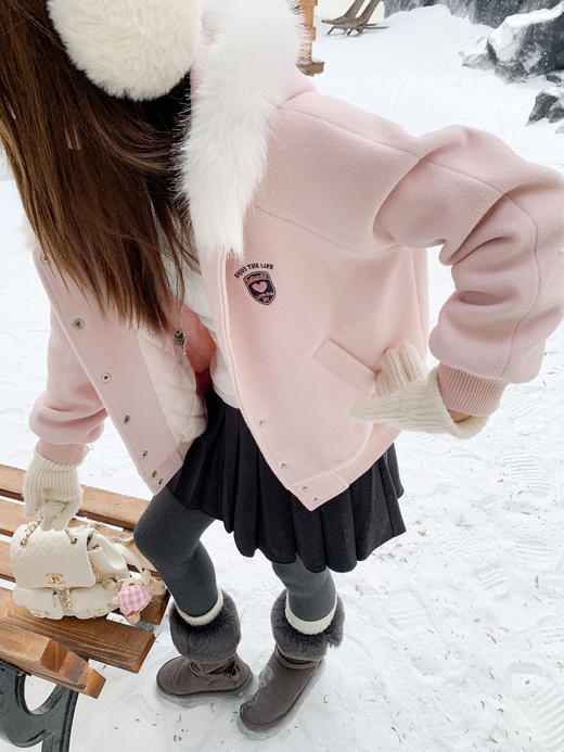 <曾小咸推荐>现货秒杀 ！微信超特价！韩系毛绒连帽毛呢外套 日常369.99 立减180 秒杀189.99！！ 商品图6