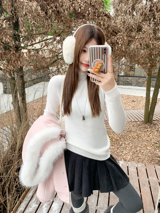 <曾小咸推荐>现货秒杀 ！微信超特价！韩系毛绒连帽毛呢外套 日常369.99 立减180 秒杀189.99！！ 商品图9