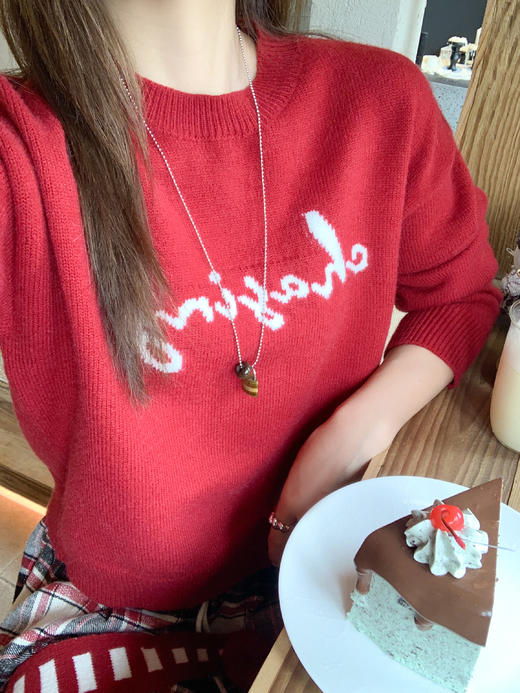 <曾小咸推荐>现货秒杀 ！微信超特价！韩系红色圆领毛衣 日常189.99 立减100 秒杀89.99！！红白条披肩 日常99.99 立减60 秒杀39.99！！ 商品图6