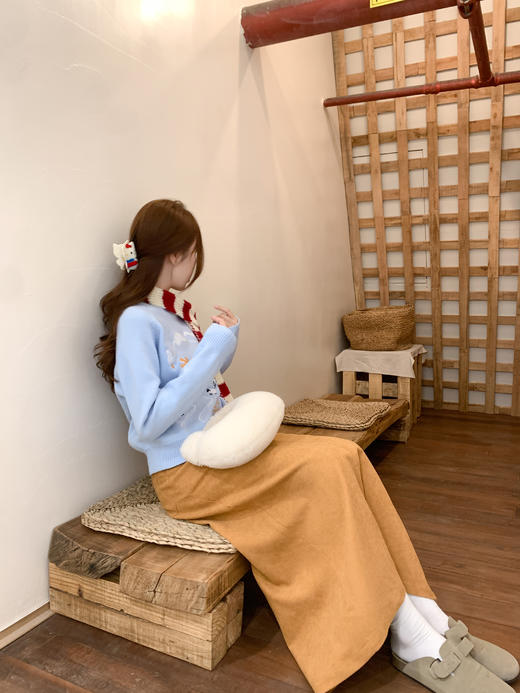 <曾小咸推荐>现货秒杀 ！微信超特价！韩系浅蓝色圆领毛衣 日常199.99 立减100 秒杀99.99！！ 商品图8