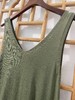 「断码清仓」军绿色V领无袖遮肉针织打底连衣裙 M码 ZFYY232 商品缩略图1
