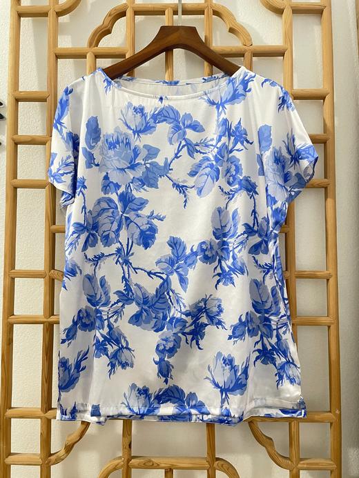 「断码清仓」印花无袖桑蚕丝上衣 L码 ZFYY212 商品图0