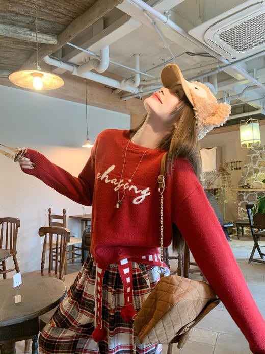 <曾小咸推荐>现货秒杀 ！微信超特价！韩系红色圆领毛衣 日常189.99 立减100 秒杀89.99！！红白条披肩 日常99.99 立减60 秒杀39.99！！ 商品图12