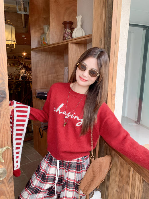 <曾小咸推荐>现货秒杀 ！微信超特价！韩系红色圆领毛衣 日常189.99 立减100 秒杀89.99！！红白条披肩 日常99.99 立减60 秒杀39.99！！ 商品图8