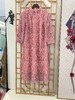 「断码清仓」粉色提花立领七分袖国风蕾丝镂空裙 M码 ZFYY214 商品缩略图0